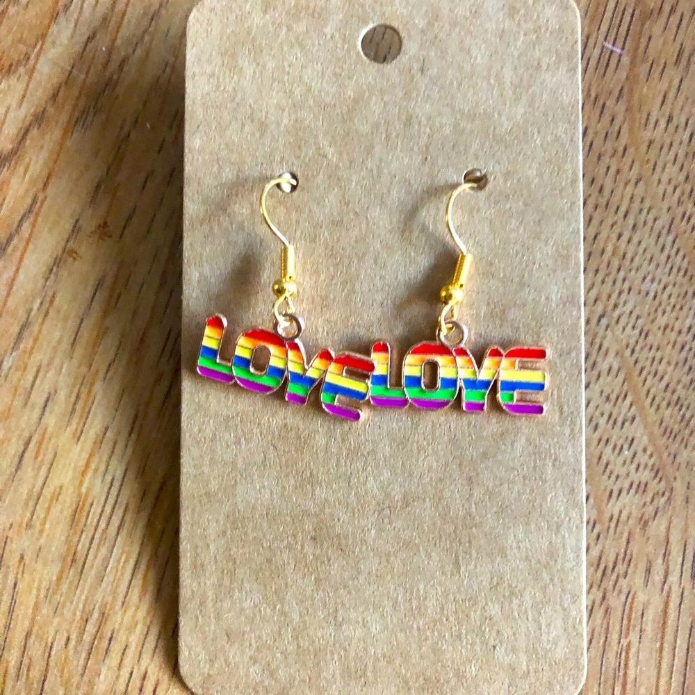 LOVE Rainbow 🌈 Earrings. LGBTQ 🏳️‍🌈 PRIDE MONTH